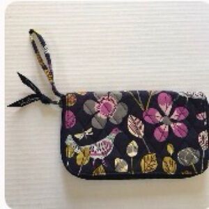 Vera Bradley Wristlet Zip Wallet Floral Nightingale Retired Pattern Bird Flower